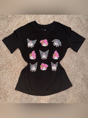Sanrio My Melody & Kuromi Black Graphic Tee Small